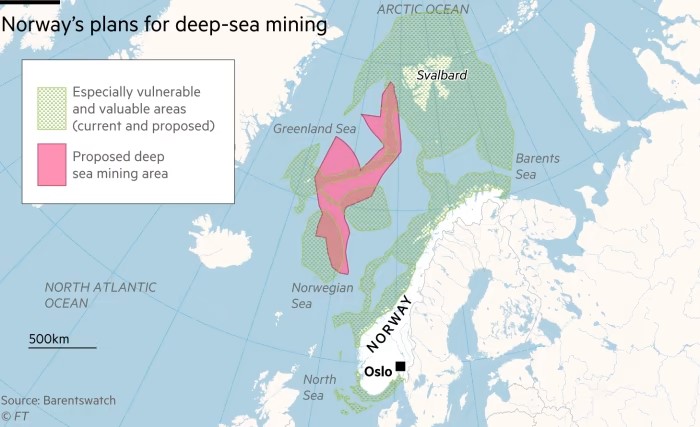 Minage en eau profonde en Norvège